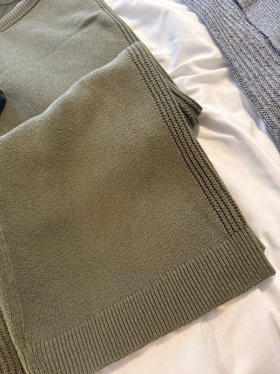 Auden Women’s Olive Green Open-Front Robe Cardigan + Wide-Leg Pant Set Size M/L - Picture 8 of 11